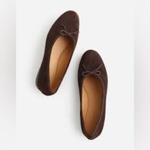 NWOT Madewell Francine Suede Ballet Flat Dark Carob Brown Size 10.5 Leather